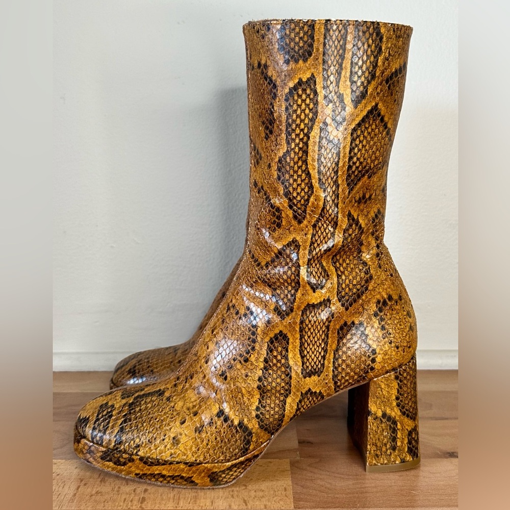 Snake Miista London Block Heel Boots
